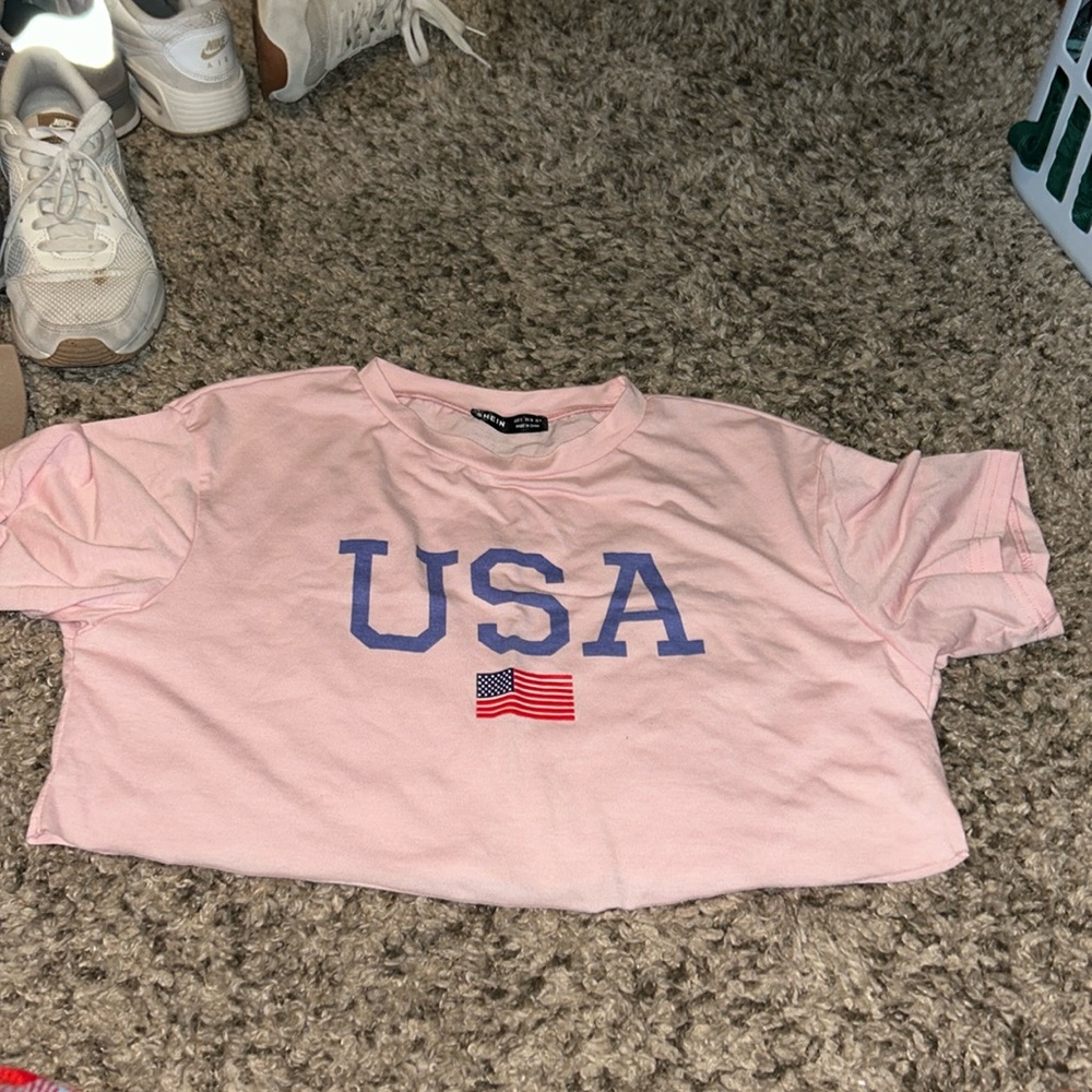 Shein USA pink crop top